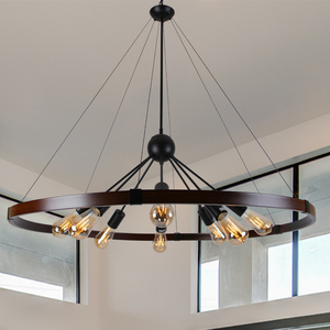 Minimalist Nordic Chandelier, Simple Dining Room Light, Walnut-Colored Eye-Friendly Bedroom Light - Product Image 1