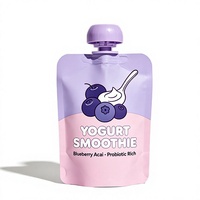Pochette souple mate personnalisée avec bec verseur et bouchon pour l'emballage de yaourts, smoothies et boissons
