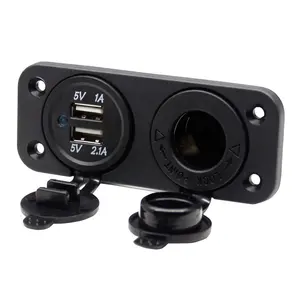 <span class=keywords><strong>Adattatore</strong></span> di Alimentazione Auto con Doppia Porta <span class=keywords><strong>USB</strong></span> 2.1A/1A 12V, Caricatore con Supporto per Telefono e Presa <span class=keywords><strong>Accendisigari</strong></span> per Auto e Imbarcazioni - Product Image 1