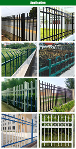 6FT x 8ft dễ dàng lắp ráp ngoài trời bột màu đen sơn kẽm vườn thép rèn sắt giá rẻ hàng rào tấm thép picket hàng rào - Product Image 2