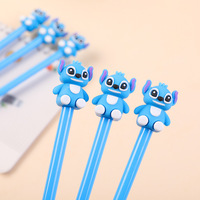 Stylo gel noir 0,5 mm de haute qualité, forme de personnage de dessin animé, plastique bleu, écriture fluide, logo personnalisé, pour le bureau et l'école
