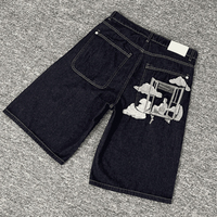 Shorts en jean pour hommes de haute qualité, style baggy, broderie graphique personnalisée, denim Y2K, hip hop, Derschutze, pour l'été