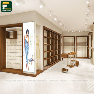 ชั้นวางเสื้อผ้าสำหรับร้านเสื้อผ้าหรูหรา ตู้ติดผนังสำหรับจัดแสดงสินค้า เคาน์เตอร์คิดเงิน ชั้นวางสินค้า ชุดไฟสำหรับร้านบูติก - Product Image 1