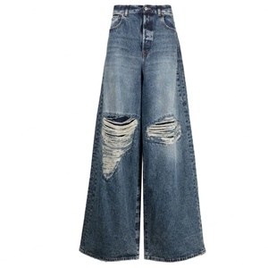 Jeans de Moda Casual al Por Mayor, Estilo Urbano Unisex, Lavados, Desgastados, de Pierna Ancha, con Efecto Desteñido - Product Image 4