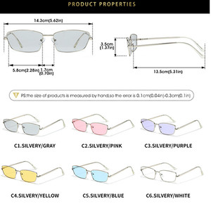 Lunettes de soleil rétro 2026 personnalisées avec logo, monture argentée, UV400, légères, petites et carrées, pour hommes et femmes - Product Image 6