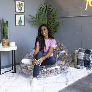 Modern Glitter Inflatable Eco PVC Waterproof Bean Bag <b>Chair</b> Transparent Lounge Seat Indoor Outdoor Portable Foldable Bedroom - Product Image 4