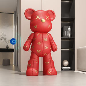 Bluetooth Sesli Ayı Dolabı Deri Ayı Yeni Eve Taşınma Hediyesi Reçine Ayı Dekoru Oturma Odası İçin - Product Image 5