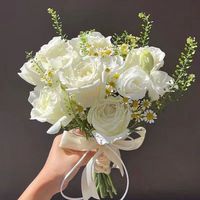 Maßgefertigte Hochzeitsblumenarrangements Künstliche Blumen Real-Touch-Blumen Brautstrauß Rosa Tulpe Calla-Lilie Hochzeitsdekoration