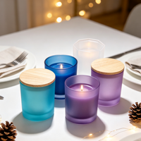 Pot à bougie en verre transparent avec couvercle, récipient vide pour bougies, fabrication de bougies en cire de soja, décoration de luxe pour la maison, emballage personnalisé en gros