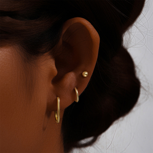 CANNER Juego de Joyería Clásica de Plata de Ley 925 de 3 Piezas, Juego de Aretes de Aro en Forma de U con Baño de Oro de 18k para Mujer - Product Image 5