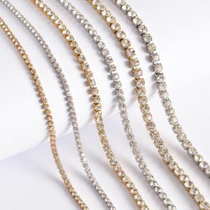Aceworks Cadena de Acero Inoxidable con Garras de Diamante, Cadena de Oro al Vacío con Diamantes, Cadena de Tenis DIY para Collar y Pulsera - Product Image 5