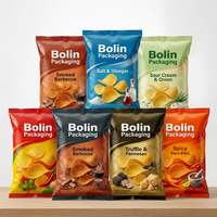 Bolsa de calidad superior con sellado trasero, apta para alimentos, para papas fritas, bolsa de aluminio, paquete de alimentos al por mayor