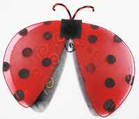 Ensemble deux pièces de performance carnavaline Coccinelle pour enfants, pour spectacle de ballet des filles, avec ailes de coccinelle et jupe en tulle