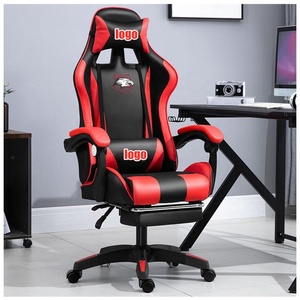 Venta al por mayor <span class=keywords><strong>CHAHO</strong></span> moderna de alta calidad de cuero PU Silla de juego de carreras Indonesia Camboya Rojo Negro Silla de juego con reposapiés - Product Image 1
