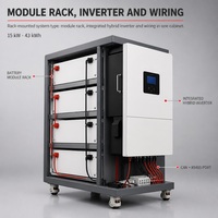 Système de stockage d'énergie solaire industriel tout-en-un monté sur rack, onduleur-batterie 15KW 43KWh LiFePO4 hybride hors réseau CE UL1973