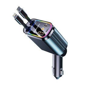 Chargeur de voiture OLIVER Starry Sky Top 120W, charge rapide pour téléphone, câble rétractable, une <span class=keywords><strong>prise</strong></span> allume-cigare avec quatre ports USB - Product Image 5