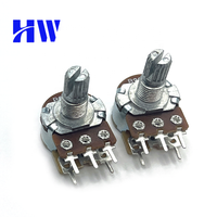 Potentiomètre rotatif WH148 10K Ohm B500K avec interrupteur - Axe de 15 mm, variateur de volume pour audio/industriel