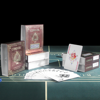 Cartes de poker avant et arrière de jeu de société avec logo imprimé personnalisé en usine en vrac cartes à jouer Texas quatre couleurs