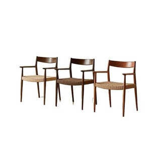Nordic Solid Wood <b>Dining</b> Chair Ash Wood Woven Seat Modern <b>Armchair</b> For Home Use - Product Image 5