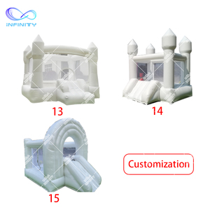Casa gonfiabile bianca di rimbalzo di salto dell'aria gonfiabile del castello rimbalzante bianco dei buttafuori di nozze dei bambini commerciali per paty - Product Image 4