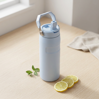 Bouteille isotherme en acier inoxydable de 500 ml avec une performance thermique de 6 à 12 heures, écologique et portable, avec couvercle et poignée