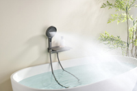 Ensemble de douche encastré 3 fonctions haut de gamme en acier inoxydable, fixation murale moderne pour salle de bain, avec bec cascade et douchette à main