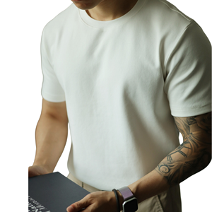 Tejido de Doble Cara 100% <span class=keywords><strong>Algodón</strong></span> <span class=keywords><strong>Supima</strong></span> 50S con Amoníaco para Camisetas de Hombre 190gsm Patrón 3D Manga Corta Corte Regular Ecológico - Product Image 6