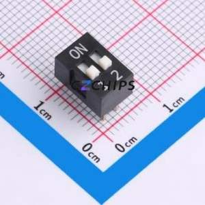 DS-02-K-T DIP Switch Through hole Component (THT) Switch Single Pole Single Throw 2 2.54mm 25mA - Product Image 1