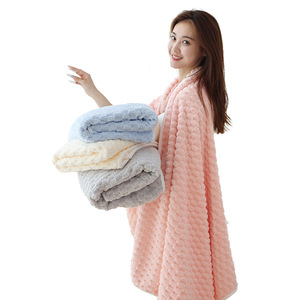 Ensemble de serviettes de bain Youhe 3 pièces en polaire corail moelleuse, rectangulaires, pour adultes, absorbantes, avec bonnet de douche et serviette de visage - Product Image 3