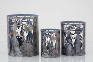 Portavelas de Metal Decorativo, Soporte para Velas Votivas con Corte Abierto, Lámpara de Mesa Rústica, Hecha a Mano, Ecológica, para Navidad y Bodas - Product Image 6