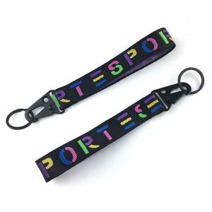 <b>Custom</b>-printed Premium Hand Wrist Short Nylon Ribbon Strap Lanyard <b>Key</b> Holder - Product Image 1
