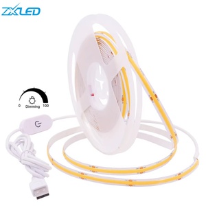 Ánh Sáng Cao Linh Hoạt Dải Ánh Sáng 300 Đèn <span class=keywords><strong>LED</strong></span>/M 8Mm 5V USB Cảm Ứng Chuyển Đổi Cảm Biến <span class=keywords><strong>Dimmer</strong></span> Thay Đổi Độ Sáng COB <span class=keywords><strong>LED</strong></span> Strip - Product Image 1