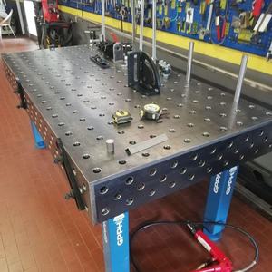 SteelMax GPPH <b>welding</b> <b>bench</b> in reinforced steel 2x1mt 28mm holes - Product Image 5