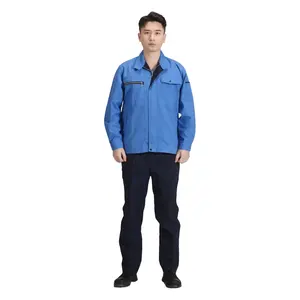 Moq rendah 2022 kustom pria katun konstruksi pakaian industri pakaian kerja perlindungan seragam pakaian kerja Coverall