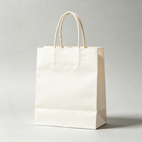 Sac de transport en papier kraft brun pliable et durable, avec impression de logo sur mesure, recyclable, pour emballage de parfums et articles artisanaux