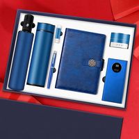 Cadeaux d'affaires promotionnels simples, carnet, thermos, batterie externe, haut-parleur, parapluie, ensembles de cadeaux d'entreprise de luxe/