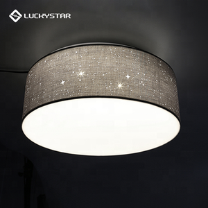 LUCKYSTAR Hot Sale Fixtures Round Fabric <strong>Shell</strong> Lamp 22W CCT IR LED Ceiling Lighting for Smart Home <strong>Light</strong> - Product Image 1