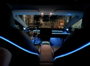 Interior mobil rgb pengendali jarak jauh aplikasi telepon serat optik mesin lampu sumber cahaya