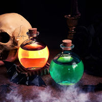 Bouteilles en verre sphériques de 250 ml avec bouchon en liège, flacons ronds pour potions, bouteilles de vin décoratives, pots sphériques en verre pour sable