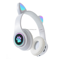 Casque Stéréo Sans Fil B39 Oreilles de Chat Mignonnes, Puce JL, Métal, Faible Latence, Son Hifi, Micro, Longue Autonomie