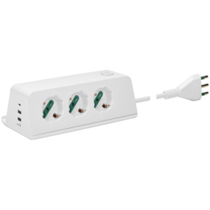 Desk <b>Socket</b> 3 <b>Universal</b> Outlets 3 USB Ports S17 Wireless B 25.2 Cm Length - Product Image 1