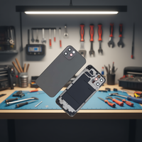 Carcasa Trasera de Aluminio Negro para Teléfono Móvil 12 Pro