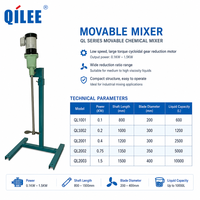 Agitateur vertical QILEE, mélangeur mobile, mini-agitateur, réservoir de floculation, agitateur avec commande PLC