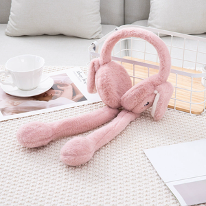 可動式ウサギの耳が付いた子供用暖かいイヤーマフ、かわいい学生用イヤーカバー、冬の耳保護帽子 - Product Image 4