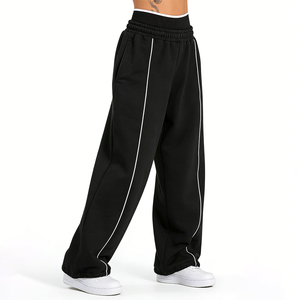 Leggings de yoga unisexe taille mi-haute, taille élastique, couleur unie, poche latérale, logo personnalisé, en Spandex/Nylon, grammage lourd, effet délavé - Product Image 4