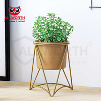 Hemat ruang Anti karat lapisan bentuk mangkuk gantung Pot bunga Pot Pot balkon penanam di atas pagar atau pagar