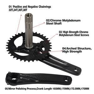 Pièces de vélo durables compatibles VTT manivelle 12 <span class=keywords><strong>vitesses</strong></span> en alliage d'aluminium 34T 36T prix de gros pédalier de vélo pas cher 170/175mm - Product Image 6
