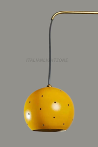 Lustre Sputnik contemporain en laiton italien de style mid-century moderne, luminaire suspendu fait main pour salon - Product Image 6