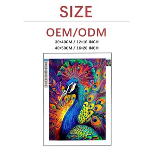 5D DIY AB Diamond Painting New Noble Peacock Full Square Round Mosaic Painting Kits Animal Handmade Decoration Gift For Home