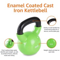 Kettlebell en fonte avec revêtement vinyle et logo personnalisé ROUSER pour l'entraînement de force, équipement de fitness pour la maison et la salle de sport